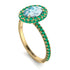 Oval Aquamarine Halo Hidden Emeralds Ring - Amy No. 404 image 2