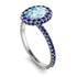 Oval Aquamarine Halo Hidden Sapphires Ring - Amy No. 415 image 2