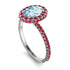 Oval Aquamarine Halo Hidden Rubies Ring - Amy No. 412 image 2