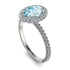Oval Aquamarine Halo Hidden Diamonds Ring - Amy No. 403 image 2