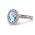Oval Aquamarine Halo Hidden Diamonds Ring - Amy No. 402 image 1