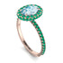 Oval Aquamarine Halo Hidden Emeralds Ring - Amy No. 405 image 2
