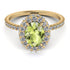 Oval Peridot Halo Hidden Diamonds Ring - Amy No. 701
