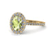 Oval Peridot Halo Hidden Diamonds Ring - Amy No. 701