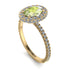 Oval Peridot Halo Hidden Diamonds Ring - Amy No. 701
