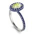 Oval Peridot Halo Hidden Sapphires Ring - Amy No. 715 image 2