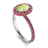 Oval Peridot Halo Hidden Rubies Ring - Amy No. 712 image 2