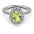 Oval Peridot Halo Hidden Diamonds Ring - Amy No. 703