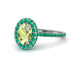 Oval Peridot Halo Hidden Emeralds Ring - Amy No. 706 image 1