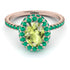 Oval Peridot Halo Hidden Emeralds Ring - Amy No. 705 image 3