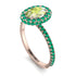 Oval Peridot Halo Hidden Emeralds Ring - Amy No. 705