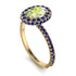 Oval Peridot Halo Hidden Sapphires Ring - Amy No. 713