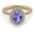 Oval Tanzanite Halo Hidden Diamonds Ring - Amy No. 201