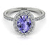 Oval Tanzanite Halo Hidden Diamonds Ring - Amy No. 203 image 3