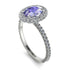 Oval Tanzanite Halo Hidden Diamonds Ring - Amy No. 203