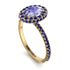 Oval Tanzanite Halo Hidden Sapphires Ring - Amy No. 213