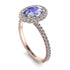 Oval Tanzanite Halo Hidden Diamonds Ring - Amy No. 202