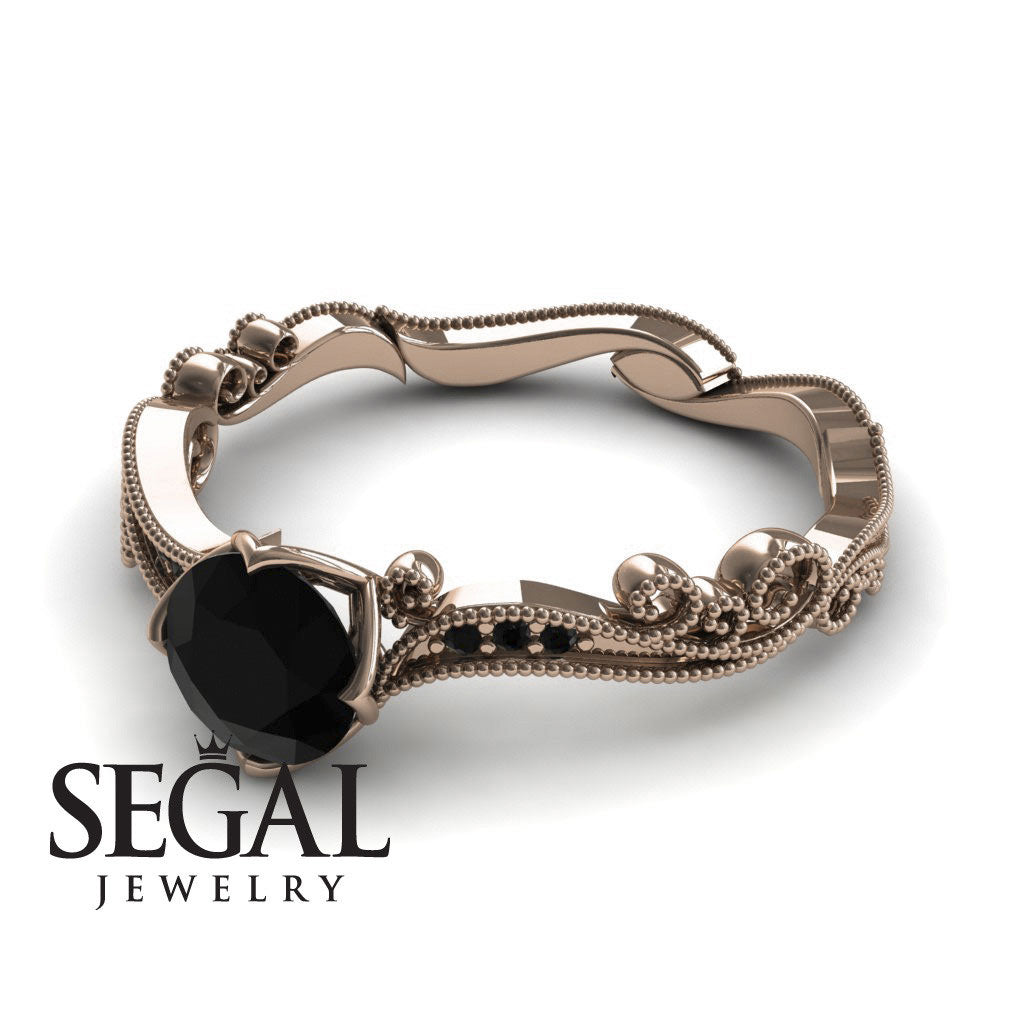 Painter's Muse - Vintage Style Black Diamond Engagement Ring - Sophie no. 14
