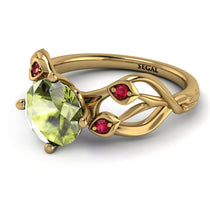 Peridot Blossom 14K Golden Nature Inspired Engagement Ring - Haley No. 710 image 1