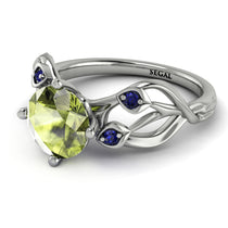 Peridot Blossom 14K Golden Nature Inspired Engagement Ring - Haley No. 715 image 1