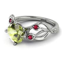 Peridot Blossom 14K Golden Nature Inspired Engagement Ring - Haley No. 712 image 1