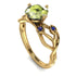 Peridot Blossom 14K Golden Nature Inspired Engagement Ring - Haley No. 713
