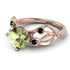Peridot Blossom 14K Golden Nature Inspired Engagement Ring - Haley No. 708