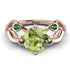 Peridot Blossom 14K Golden Nature Inspired Engagement Ring - Haley No. 705