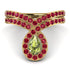 Peridot Pear Shape Stacking Bridal Set - Emilia No. 710 image 5