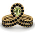 Peridot Pear Shape Stacking Bridal Set - Emilia No. 707 image 1