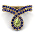 Peridot Pear Shape Stacking Bridal Set - Emilia No. 713
