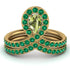 Peridot Pear Shape Stacking Bridal Set - Emilia No. 704