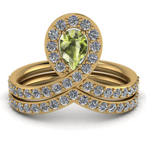 Peridot Pear Shape Stacking Bridal Set - Emilia No. 701 image 1