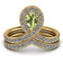 Peridot Pear Shape Stacking Bridal Set - Emilia No. 701