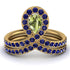 Peridot Pear Shape Stacking Bridal Set - Emilia No. 713