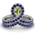 Peridot Pear Shape Stacking Bridal Set - Emilia No. 715