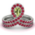 Peridot Pear Shape Stacking Bridal Set - Emilia No. 712 image 1