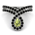 Peridot Pear Shape Stacking Bridal Set - Emilia No. 709