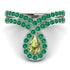 Peridot Pear Shape Stacking Bridal Set - Emilia No. 706
