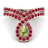 Peridot Pear Shape Stacking Bridal Set - Emilia No. 711