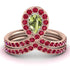 Peridot Pear Shape Stacking Bridal Set - Emilia No. 711 image 1
