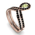 Peridot Pear Shape Stacking Bridal Set - Emilia No. 708