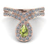 Peridot Pear Shape Stacking Bridal Set - Emilia No. 702 image 5