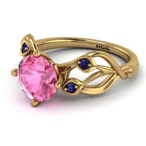 Pink Moissanite Blossom 14K Golden Nature Inspired Engagement Ring - Haley No. 813 image 1