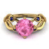 Pink Moissanite Blossom 14K Golden Nature Inspired Engagement Ring - Haley No. 813 image 2