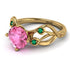 Pink Moissanite Blossom 14K Golden Nature Inspired Engagement Ring - Haley No. 804