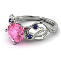 Pink Moissanite Blossom 14K Golden Nature Inspired Engagement Ring - Haley No. 815 image 1