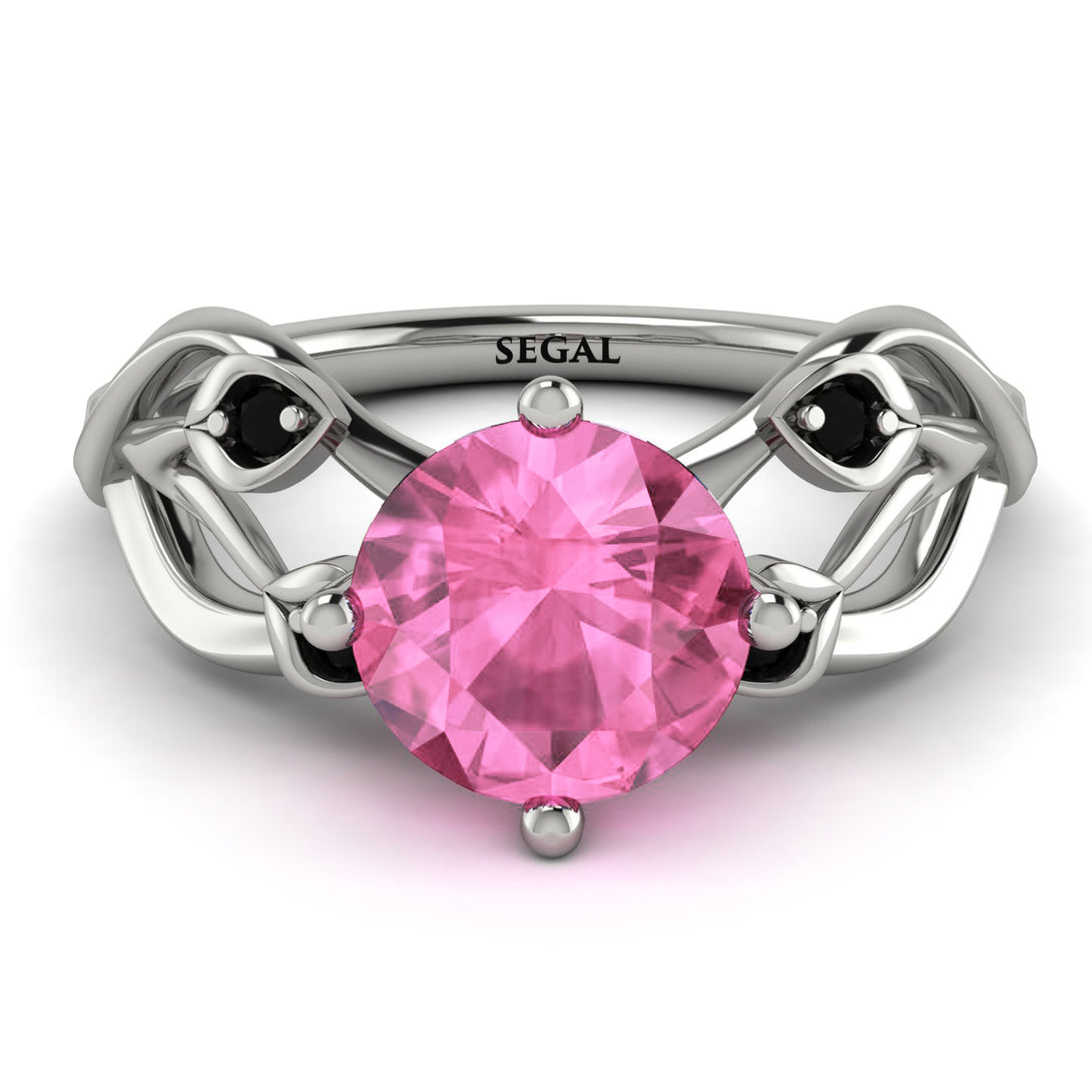 Pink Moissanite Blossom 14K Golden Nature Inspired Engagement Ring - Haley No. 809