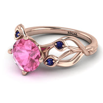 Pink Moissanite Blossom 14K Golden Nature Inspired Engagement Ring - Haley No. 814 image 1