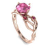 Pink Moissanite Blossom 14K Golden Nature Inspired Engagement Ring - Haley No. 811